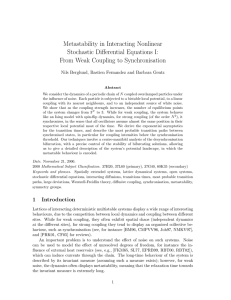 Metastability in Interacting Nonlinear Stochastic Differential Equations I: