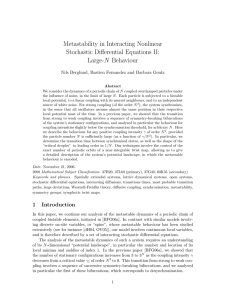 Metastability in Interacting Nonlinear Stochastic Differential Equations II: Large-N Behaviour