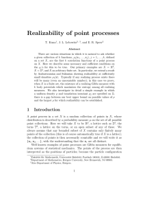 Realizability of point processes T. Kuna , J. L. Lebowitz