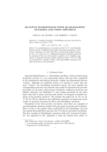 QUANTUM HAMILTONIANS WITH QUASI-BALLISTIC DYNAMICS AND POINT SPECTRUM