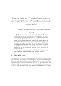 Eulerian limit for 2D Navier-Stokes equation Sergei B. Kuksin