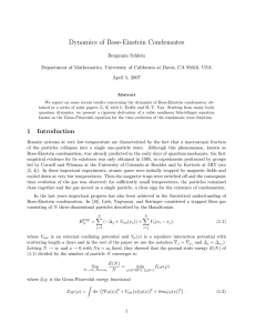 Dynamics of Bose-Einstein Condensates