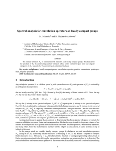 Spectral analysis for convolution operators on locally compact groups M. M˘antoiu