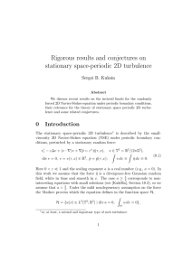 Rigorous results and conjectures on stationary space-periodic 2D turbulence Sergei B. Kuksin