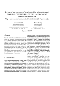 Regions of non–existence of invariant tori for spin–orbit models