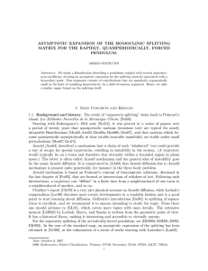 ASYMPTOTIC EXPANSION OF THE HOMOCLINIC SPLITTING PENDULUM.