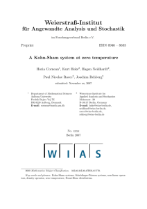 Weierstraß-Institut f¨ ur Angewandte Analysis und Stochastik A Kohn-Sham system at zero temperature