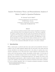 Analytic Perturbation Theory and Renormalization Analysis of M. Griesemer and D. Hasler