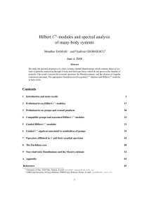 C -modules and spectral analysis of many-body systems ∗