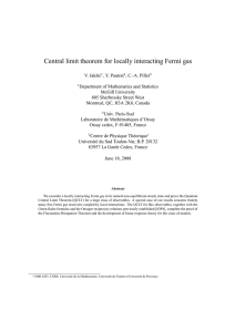 Central limit theorem for locally interacting Fermi gas