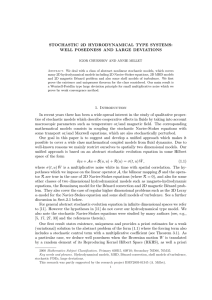 STOCHASTIC 2D HYDRODYNAMICAL TYPE SYSTEMS: WELL POSEDNESS AND LARGE DEVIATIONS