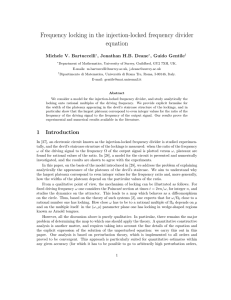 Frequency locking in the injection-locked frequency divider equation Michele V. Bartuccelli