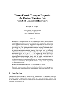 ThermoElectric Transport Properties of a Chain of Quantum Dots with Self-Consistent Reservoirs