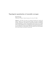 Topological quantization of ensemble averages Emil Prodan