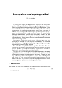 An asynchronous leap-frog method Ulrich Mutze