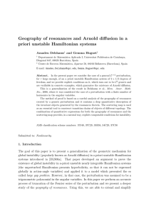 Geography of resonances and Arnold diffusion in a Amadeu Delshams