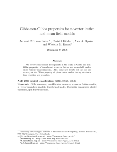 Gibbs-non-Gibbs properties for n-vector lattice and mean-field models Aernout C.D. van Enter