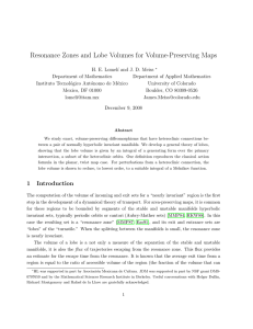 Resonance Zones and Lobe Volumes for Volume-Preserving Maps