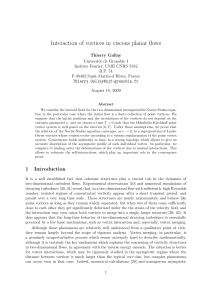 Interaction of vortices in viscous planar flows