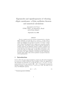 Eigenmodes and eigenfrequencies of vibrating elliptic membranes: a Klein oscillation theorem