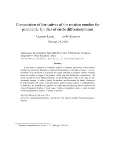 Computation of derivatives of the rotation number for Alejandro Luque Jordi Villanueva