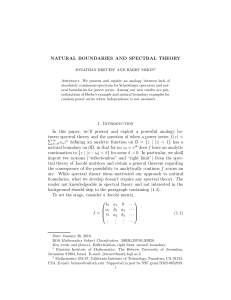 NATURAL BOUNDARIES AND SPECTRAL THEORY
