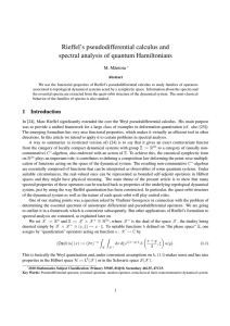 Rieffel’s pseudodifferential calculus and spectral analysis of quantum Hamiltonians M. M˘antoiu