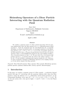 Heisenberg Operators of a Dirac Particle Interacting with the Quantum Radiation Field