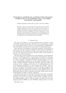 DYNAMICAL SYSTEMS ON LATTICES WITH DECAYING INVARIANT MANIFOLDS