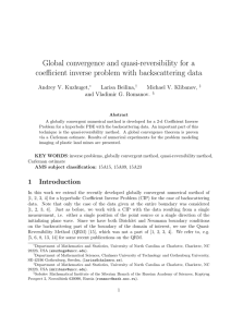 Global convergence and quasi-reversibility for a Andrey V. Kuzhuget, Larisa Beilina,