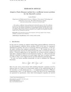 RESEARCH ARTICLE Adaptive Finite Element method for a coefficient inverse problem