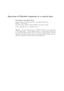 Spectrum of Dirichlet Laplacian in a conical layer