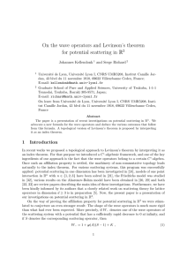 On the wave operators and Levinson’s theorem 3 Johannes Kellendonk