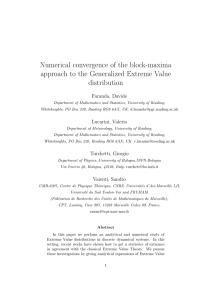 Numerical convergence of the block-maxima approach to the Generalized Extreme Value distribution