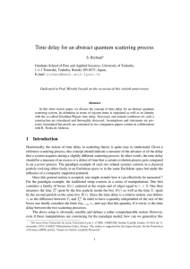 Time delay for an abstract quantum scattering process S. Richard