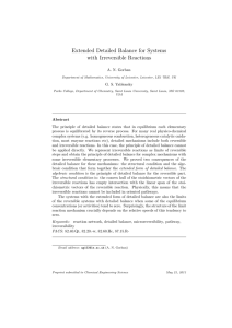 Extended Detailed Balance for Systems with Irreversible Reactions A. N. Gorban