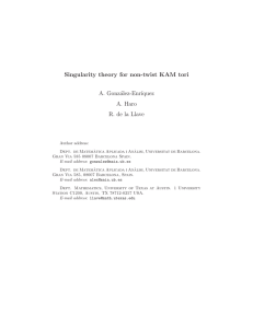 Singularity theory for non-twist KAM tori A. Gonz´ alez-Enr´ıquez A. Haro