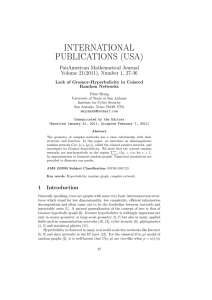 INTERNATIONAL PUBLICATIONS (USA) PanAmerican Mathematical Journal Volume 21(2011), Number 1, 27-36