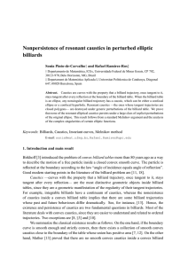 Nonpersistence of resonant caustics in perturbed elliptic billiards Sonia Pinto-de-Carvalho and Rafael Ram´ırez-Ros