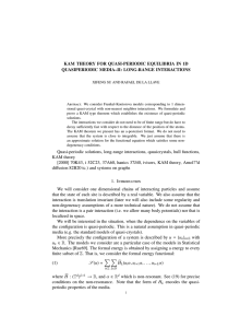 KAM THEORY FOR QUASI-PERIODIC EQUILIBRIA IN 1D QUASIPERIODIC MEDIA–II: LONG-RANGE INTERACTIONS