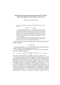 MULTIPLICITY OF SOLUTIONS FOR NON-LOCAL ELLIPTIC EQUATIONS DRIVEN BY FRACTIONAL LAPLACIAN