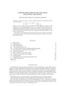 A BIFURCATION RESULT FOR NON-LOCAL FRACTIONAL EQUATIONS