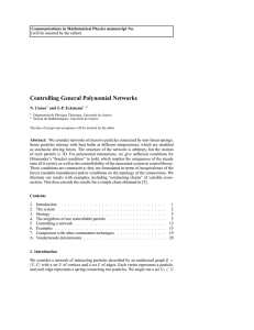 Controlling General Polynomial Networks Communications in Mathematical Physics manuscript No. N. Cuneo