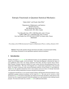 Entropic Functionals in Quantum Statistical Mechanics