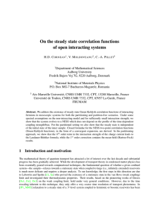 On the steady state correlation functions of open interacting systems