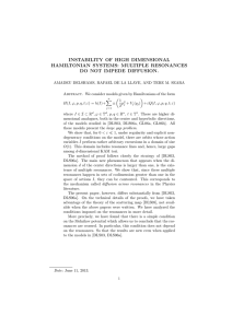 INSTABILITY OF HIGH DIMENSIONAL HAMILTONIAN SYSTEMS: MULTIPLE RESONANCES DO NOT IMPEDE DIFFUSION.