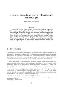 Spinorial space-time and privileged space direction (I) Luis Gonzalez-Mestres