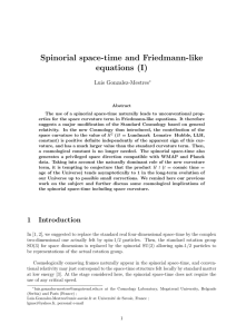 Spinorial space-time and Friedmann-like equations (I) Luis Gonzalez-Mestres