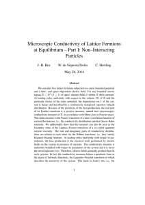 Microscopic Conductivity of Lattice Fermions at Equilibrium – Part I: Non–Interacting Particles