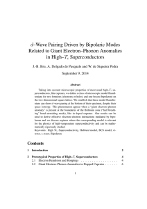 d–Wave Pairing Driven by Bipolaric Modes Related to Giant Electron–Phonon Anomalies Superconductors